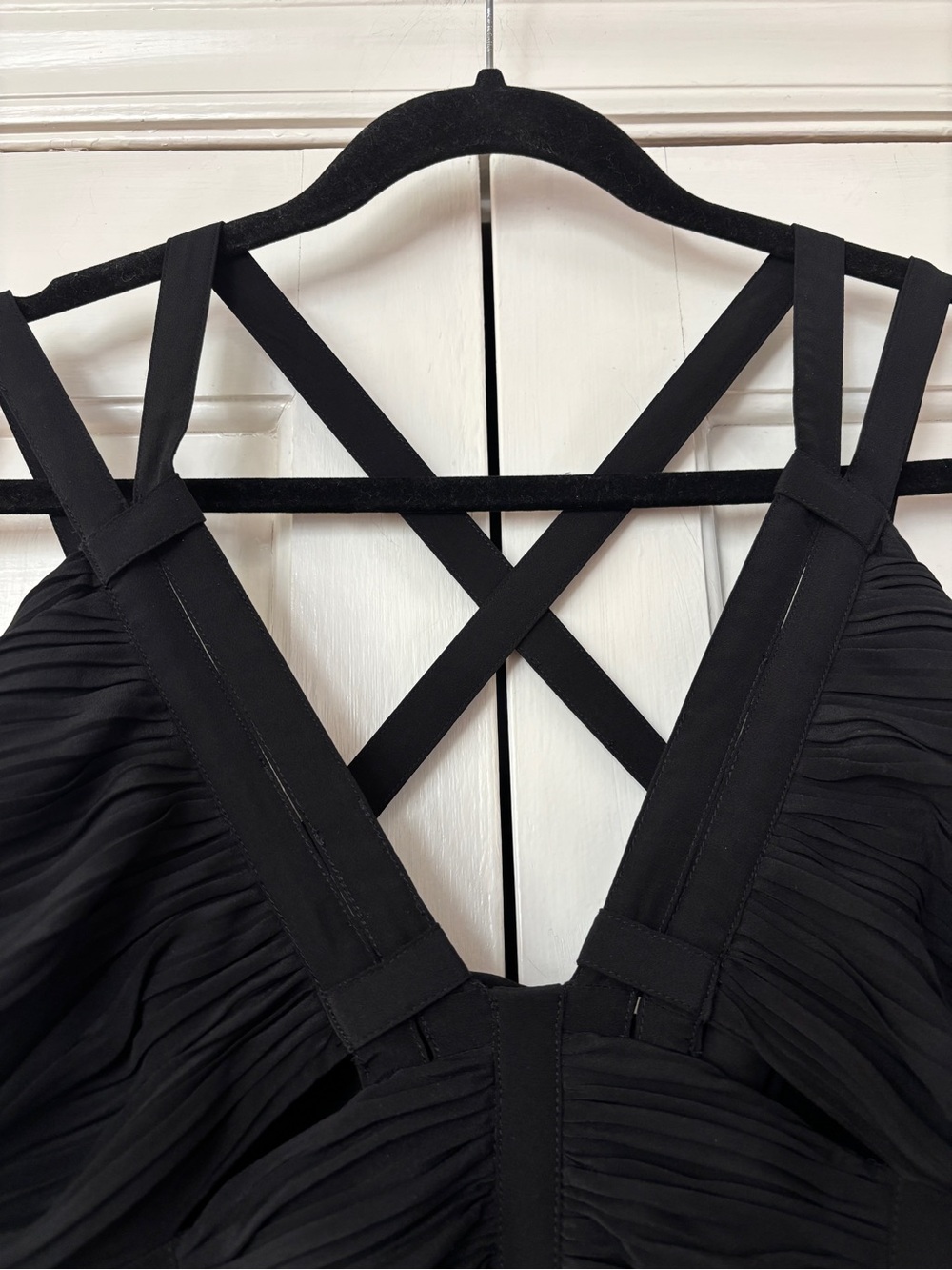 Ulla Johnson Anya Gown Noir 100% Silk Black Tie Ruched Evening Size 14 Sexy - Picture 7 of 16